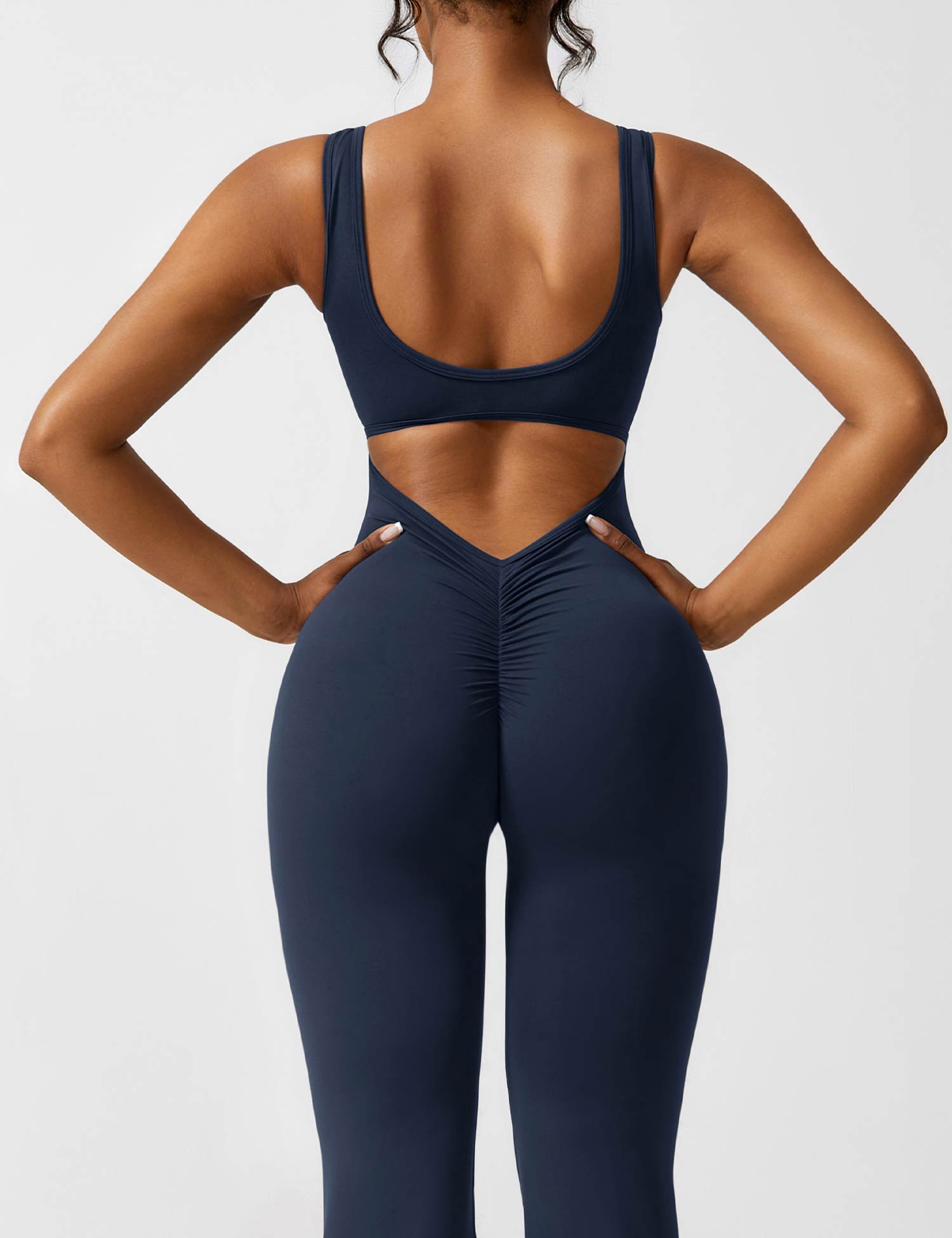 Jacobeli Milano - Yeoreo V-rug Flare Overall Jumpsuit