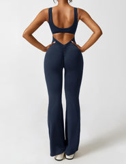 Jacobeli Milano - Yeoreo V-rug Flare Overall Jumpsuit
