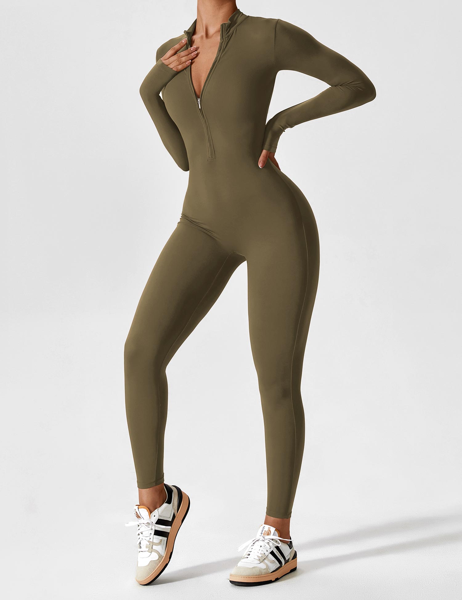 Jacobeli Long Sleeve/ Short Sleeve Zipper Jumpsuit