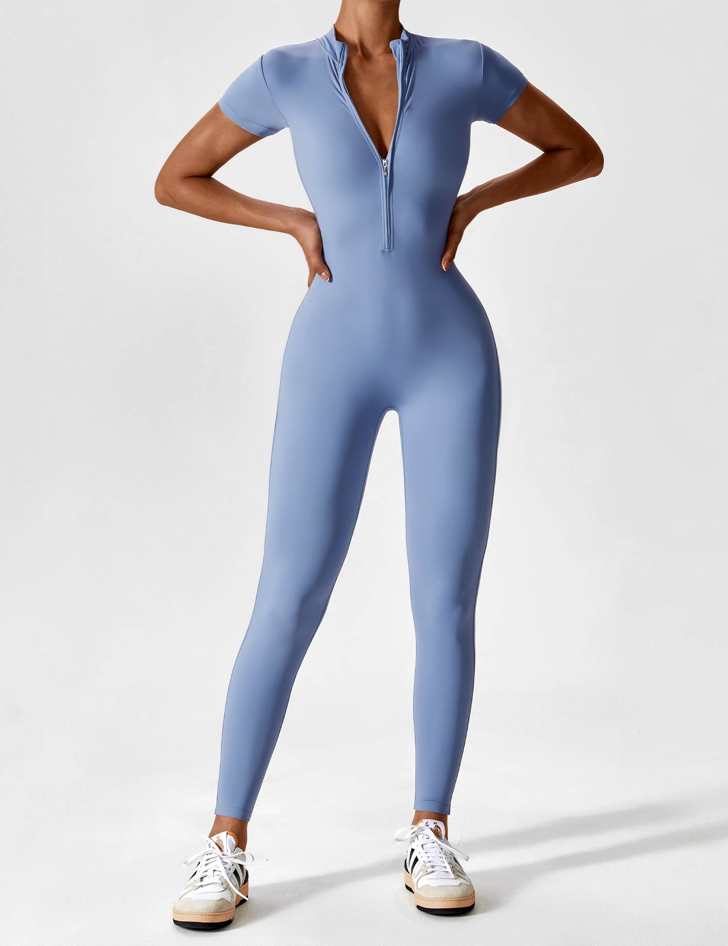 Jacobeli Long Sleeve/ Short Sleeve Zipper Jumpsuit