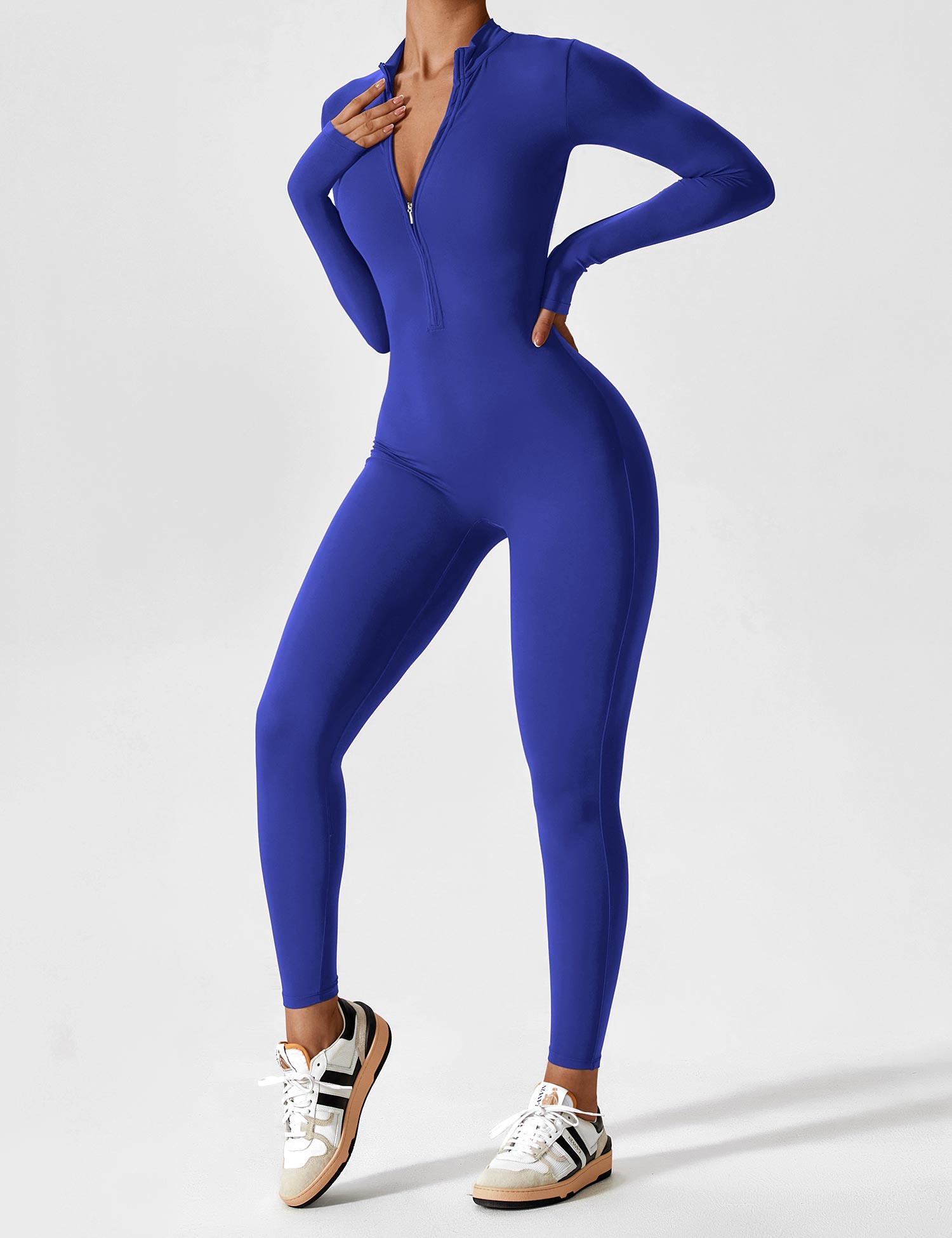 Jacobeli Long Sleeve/ Short Sleeve Zipper Jumpsuit