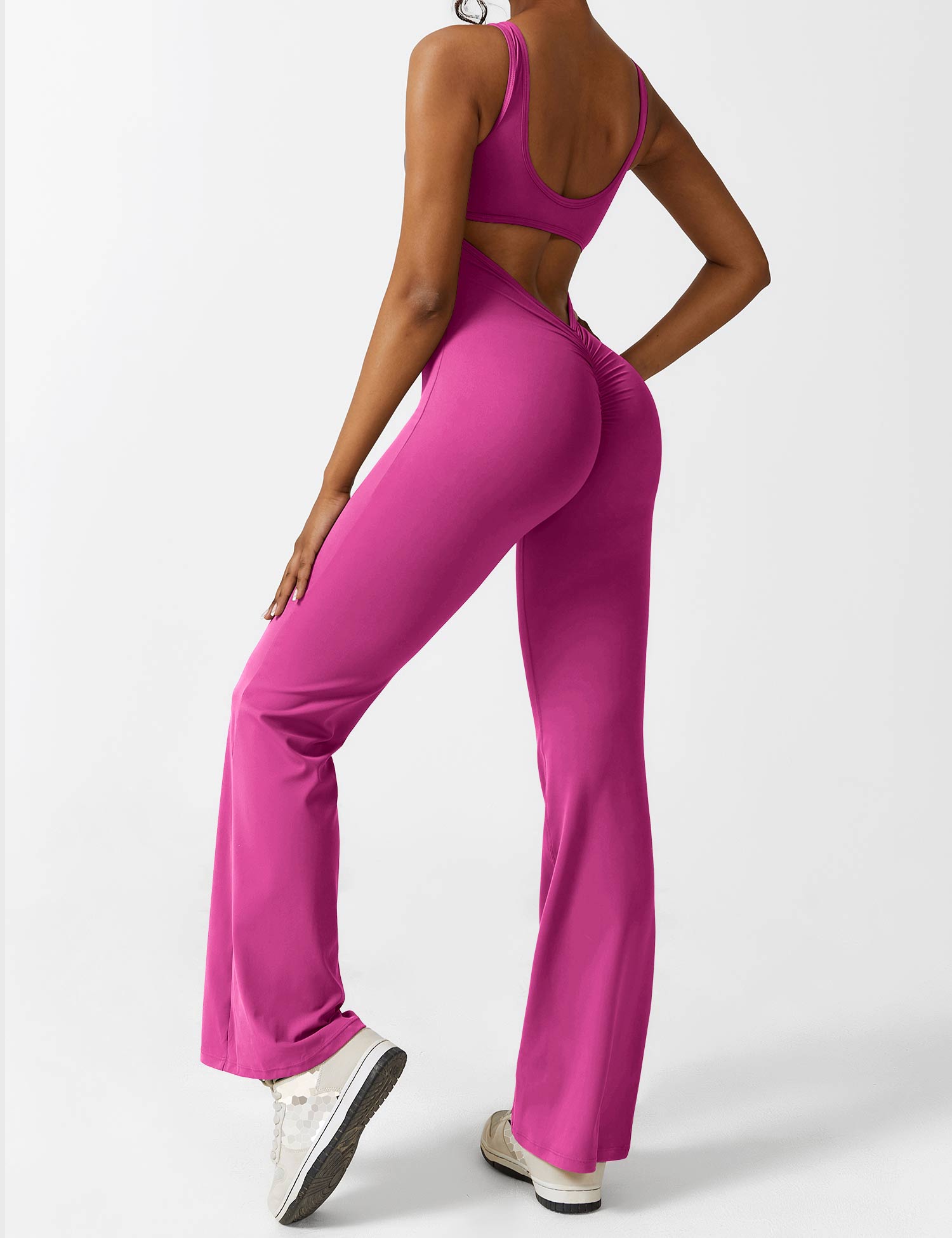 Jacobeli Milano - Yeoreo V-rug Flare Overall Jumpsuit