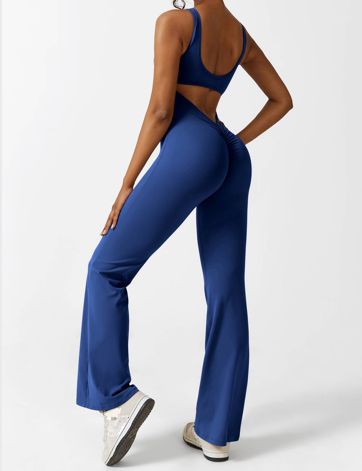 Jacobeli Milano - Yeoreo V-rug Flare Overall Jumpsuit