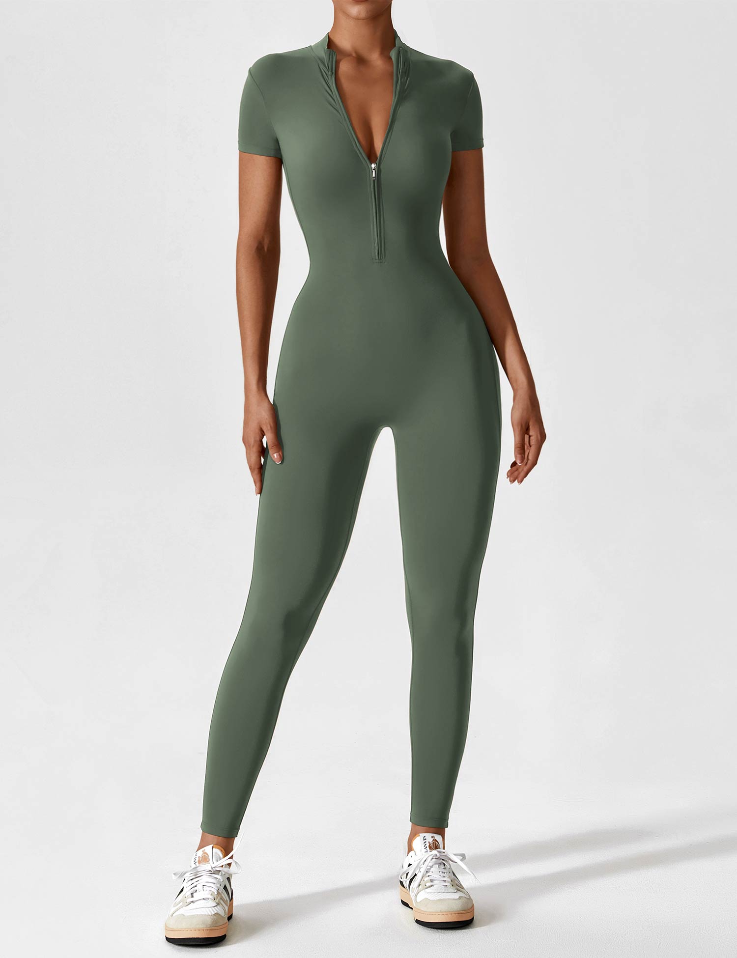 Jacobeli Long Sleeve/ Short Sleeve Zipper Jumpsuit