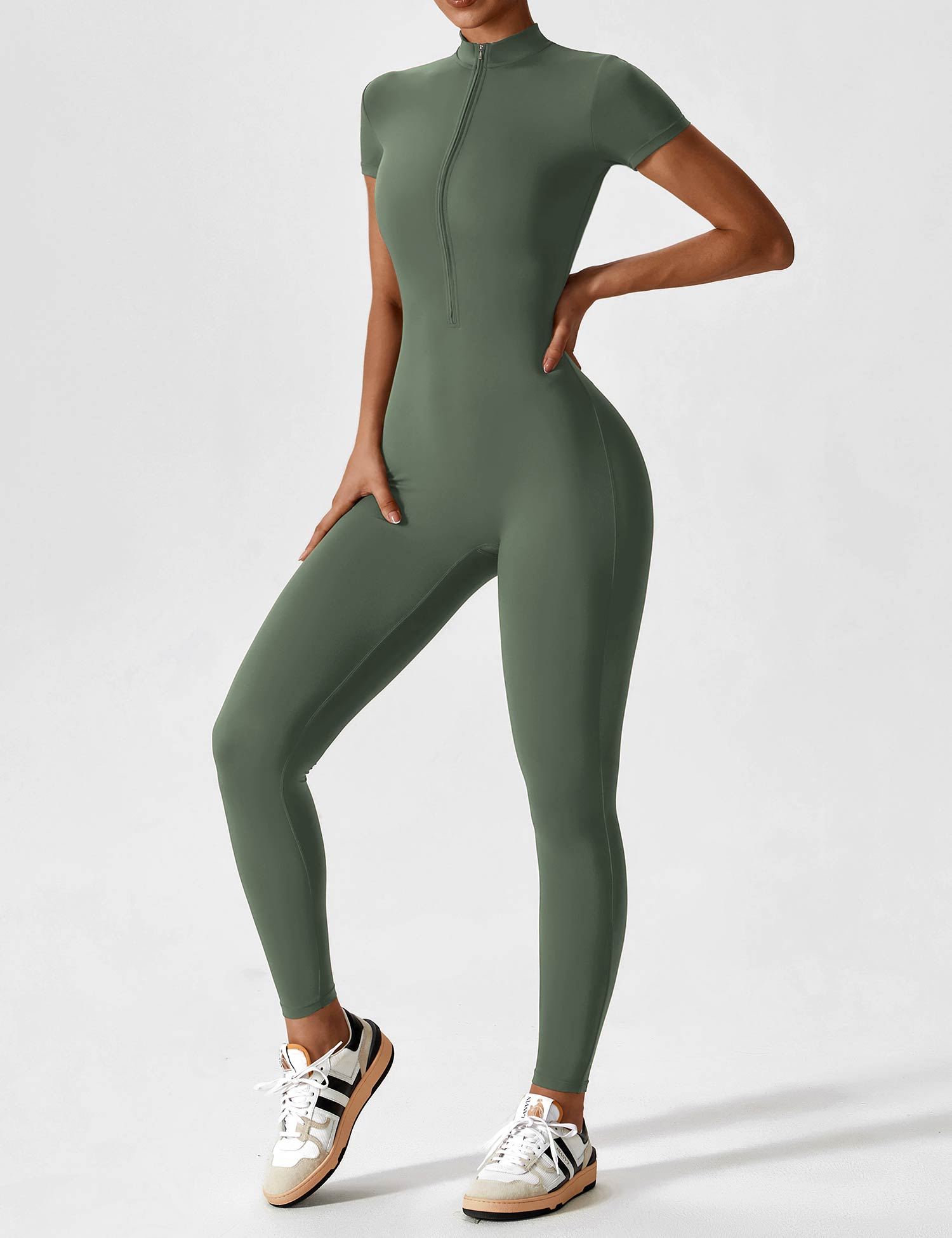 Jacobeli Long Sleeve/ Short Sleeve Zipper Jumpsuit