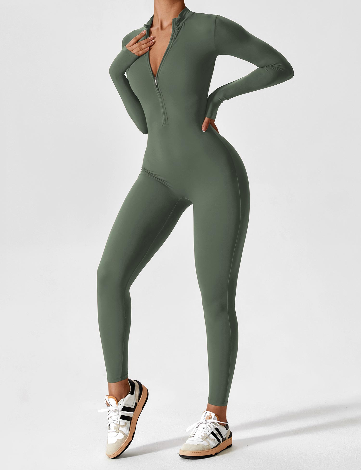 Jacobeli Long Sleeve/ Short Sleeve Zipper Jumpsuit