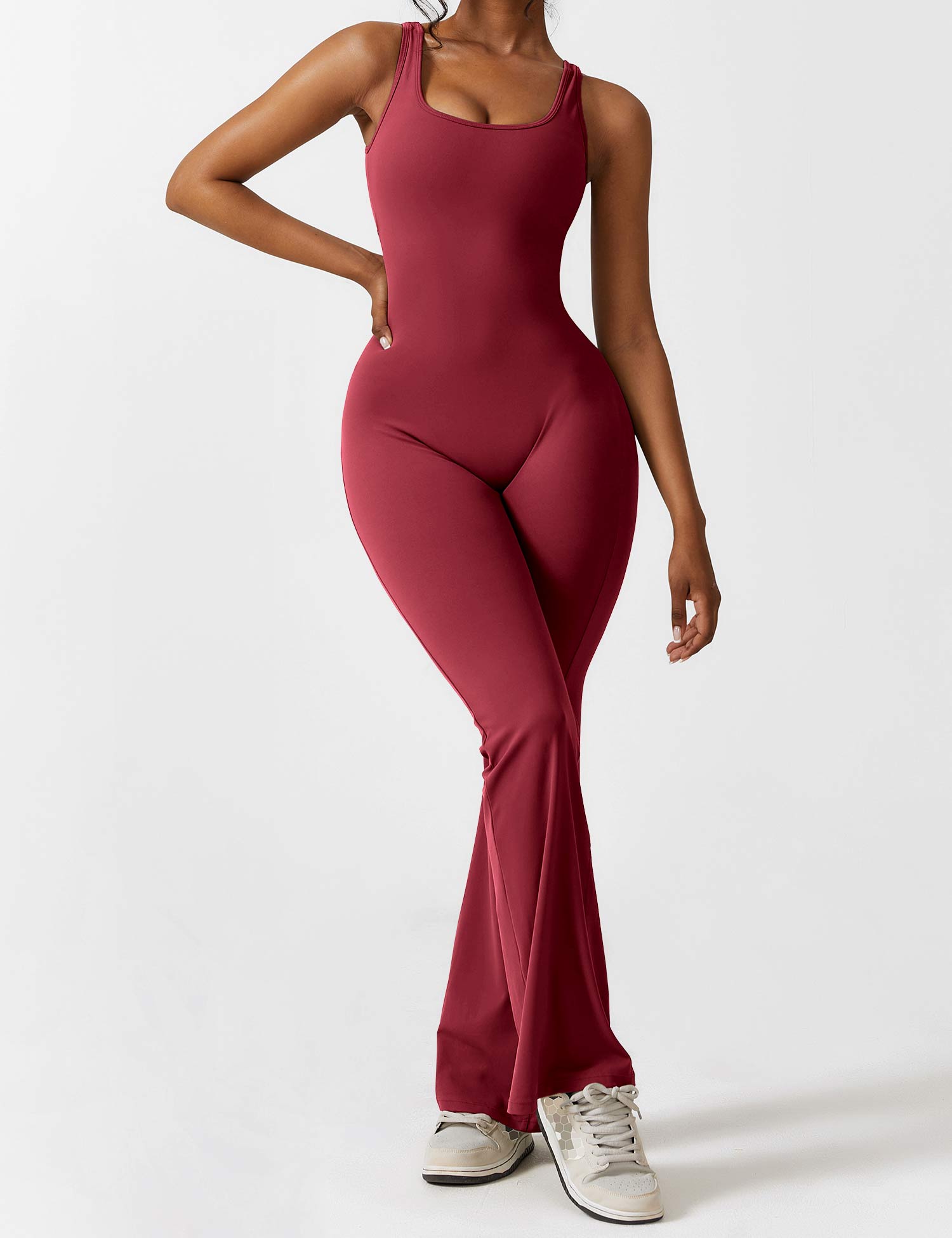 Jacobeli Milano - Yeoreo V-rug Flare Overall Jumpsuit