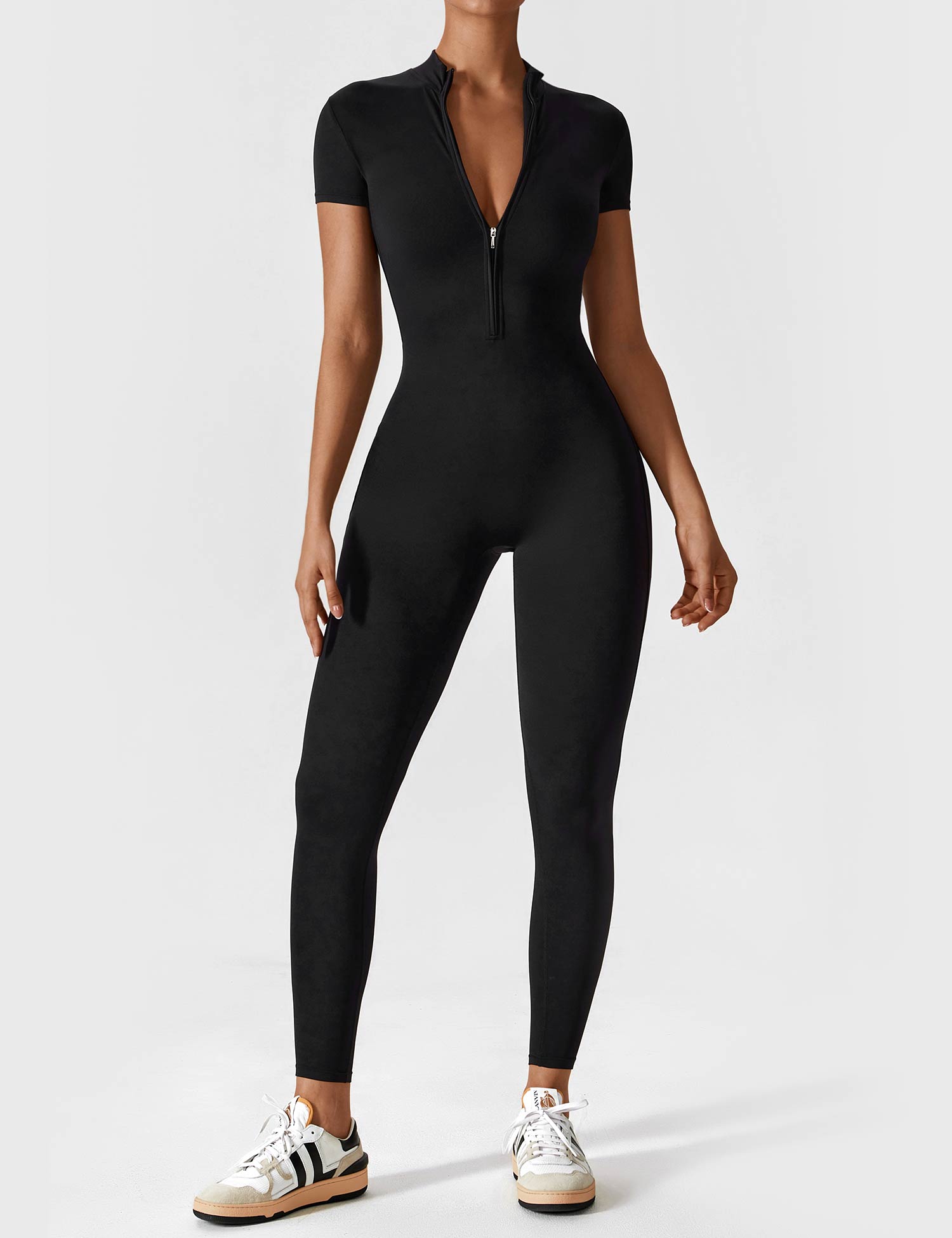 Jacobeli Long Sleeve/ Short Sleeve Zipper Jumpsuit