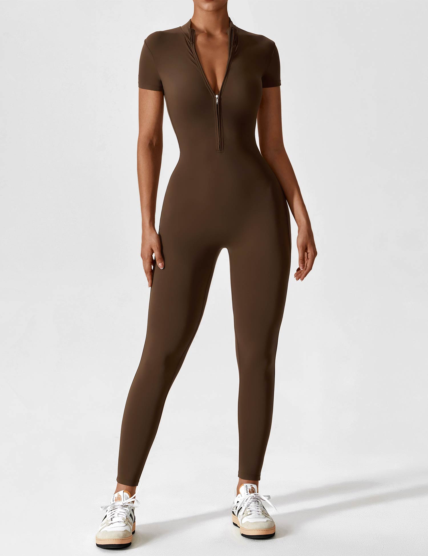 Jacobeli Long Sleeve/ Short Sleeve Zipper Jumpsuit