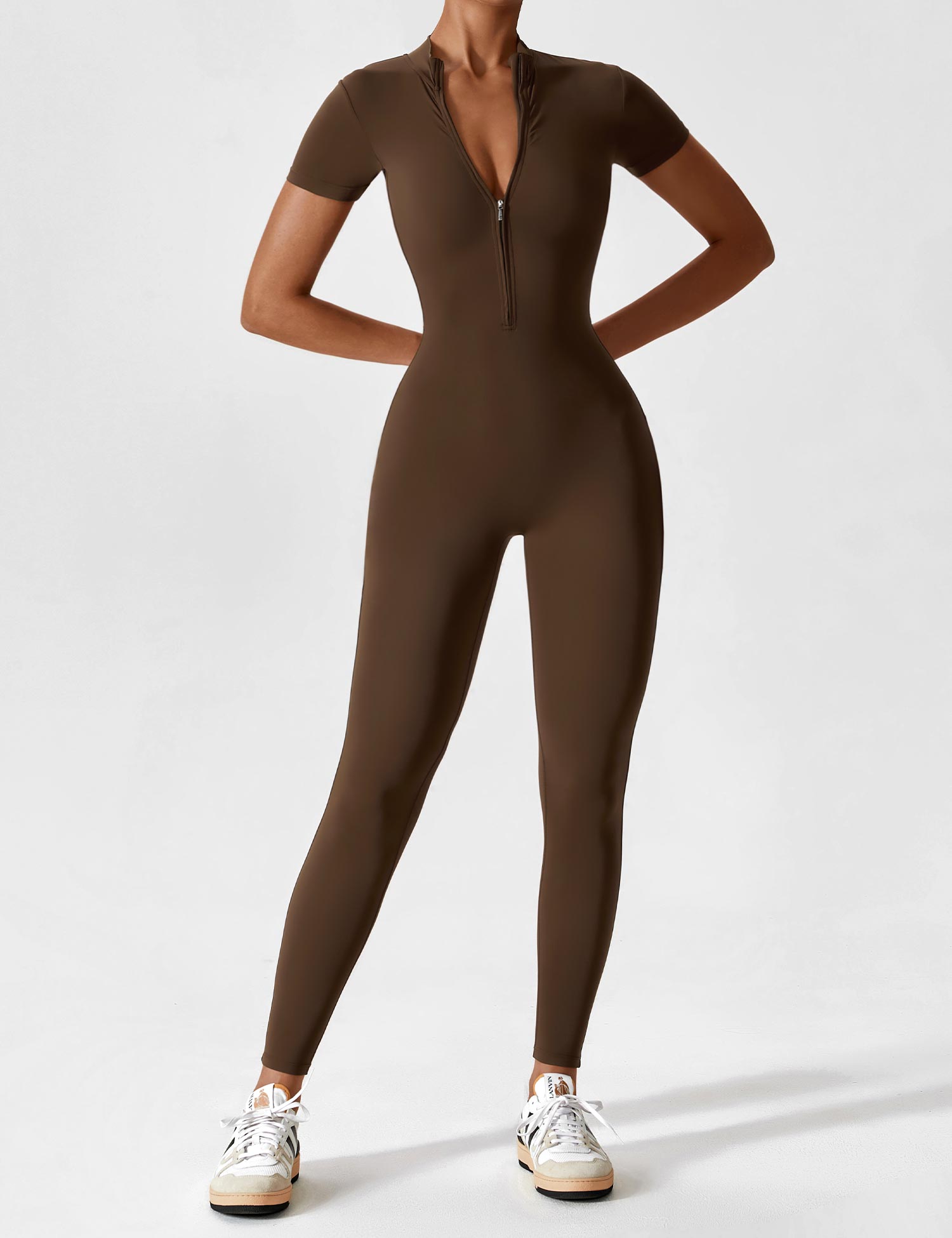Jacobeli Long Sleeve/ Short Sleeve Zipper Jumpsuit